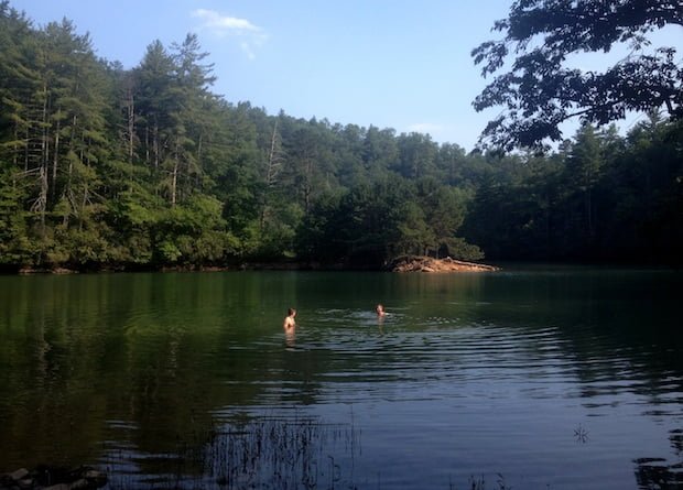 Swimming in Lost Cove at Fontana Lake